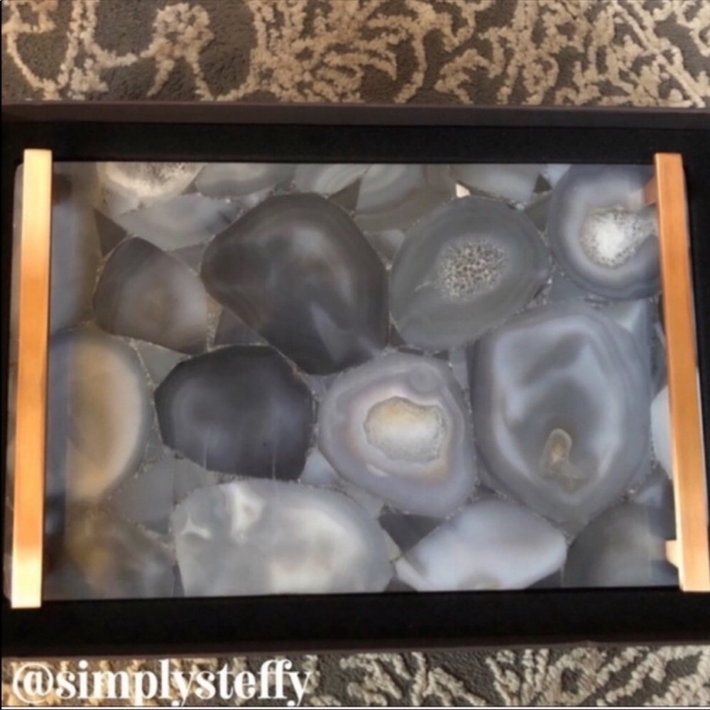 Kendra Scott Rose Gold Agate Crystal Tray NEW
